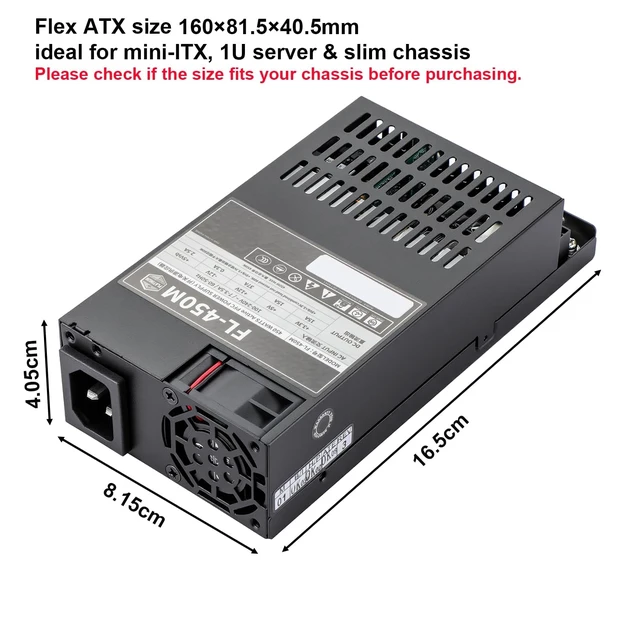 Alt view image 4 of 5 - 450W Flex PSU, Small 1U Mini ITX Flex ATX Fully Modular Power Supply