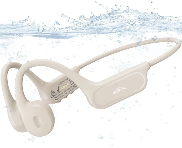 Main image of SAMVEK Bone Conduction Headphones, Bluetooth 6.1 Wireless Earbuds for Running, Swimming, Cycling, Off White