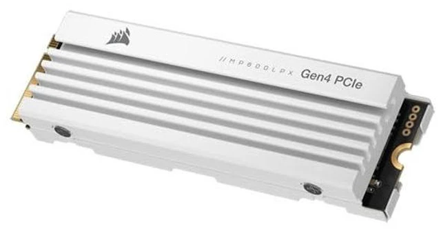 Alt view image 4 of 5 - Corsair MP600 PRO LPX 1TB M.2 NVMe PCIe x4 Gen4 SSD - Optimised for PS5 (Up to 7,100MB/sec Sequential Read & 5,800MB/sec Sequential Write Speeds, High-Speed Interface, Compact Form Factor) White