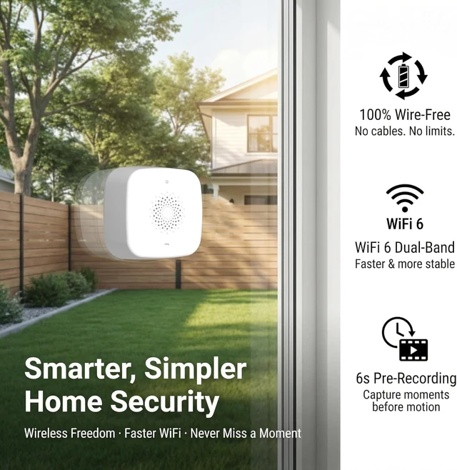 Alt view image 2 of 5 - Rraycom 2.5K Window Camera Wireless 2Pack,6S Pre-Roll, Dual-Band 5G/2.4GHz WiFi Indoor Cameras for Home Security, Anti-Glare Color Night Vision, AI Human&Motion Detection, Magnetic No Drill Set