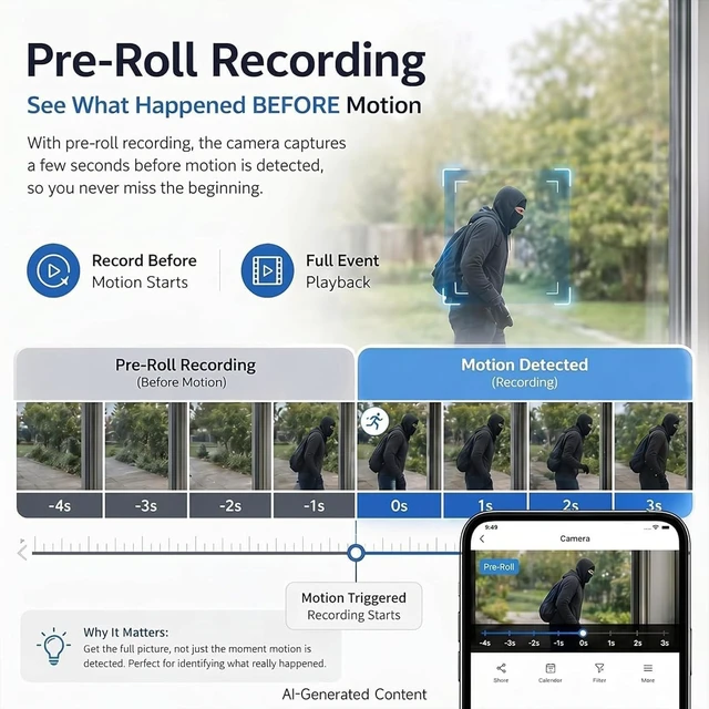 Alt view image 3 of 5 - Rraycom 2.5K Window Camera Wireless 2Pack,6S Pre-Roll, Dual-Band 5G/2.4GHz WiFi Indoor Cameras for Home Security, Anti-Glare Color Night Vision, AI Human&Motion Detection, Magnetic No Drill Set