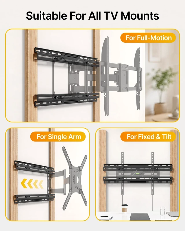 Alt view image 4 of 5 - monTEK TV Wall Mount Extension Bracket, Fits 16-24" Wood Studs, Max 154lbs