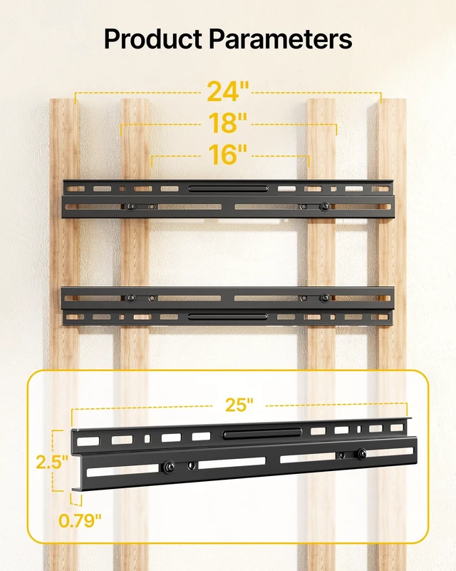 Alt view image 5 of 5 - monTEK TV Wall Mount Extension Bracket, Fits 16-24" Wood Studs, Max 154lbs