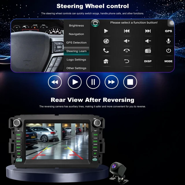 Alt view image 5 of 5 - Upgrade Car Radio for GMC Sierra Chevy Silverado 1500/2500/3500 2007-2013