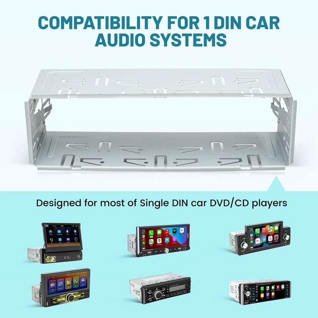 Alt view image 5 of 5 - NuIth Universal Car Under Dash/Top Mount Single DIN Radio Install Enclosure