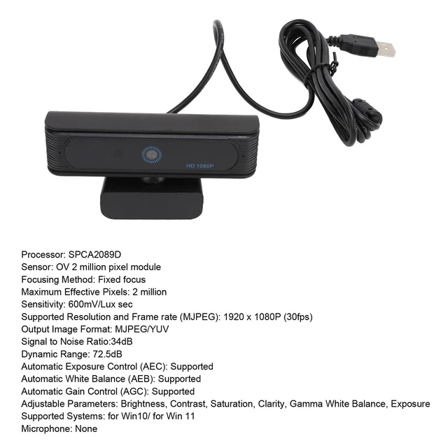 Alt view image 3 of 5 - EIMSOAH Facial Recognition Webcam, Hello Web Camera, Video Streaming HD 1080P USB PC Webcam for Computer Laptop