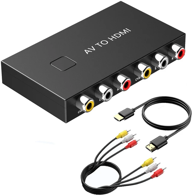 Main image of 2 Port RCA to HDMI Converter, AV to HDMI Converter with HDMI and RCA Cables