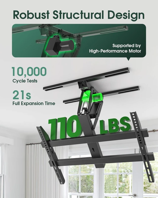 Alt view image 3 of 5 - Zontera Motorized TV Mount Flip Down for 23 to 70 Inch Screens, Black