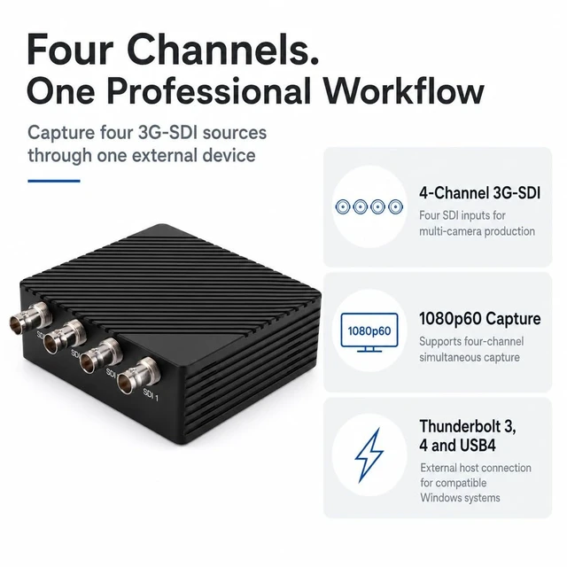 Alt view image 2 of 5 - CIUCIMEE 4-Channel 3G-SDI Video Capture Card Thunderbolt 3 4 USB4 1080p60