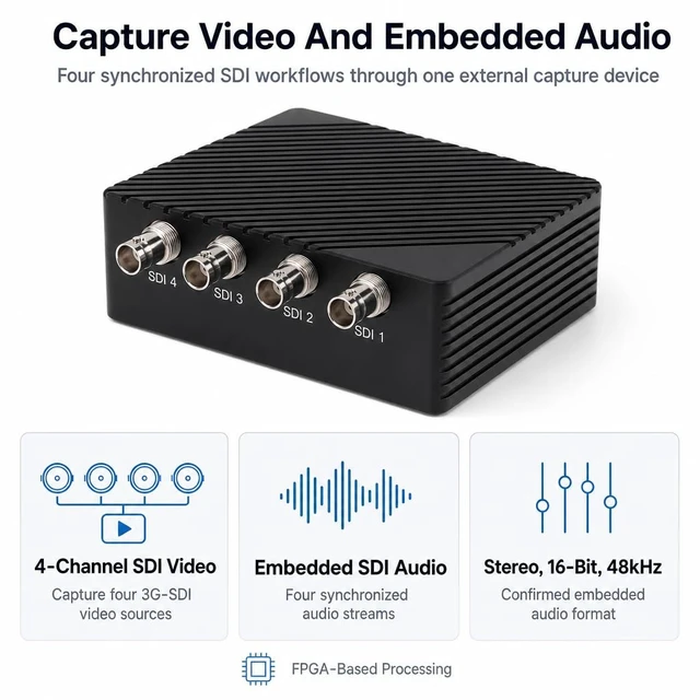 Alt view image 5 of 5 - CIUCIMEE 4-Channel 3G-SDI Video Capture Card Thunderbolt 3 4 USB4 1080p60