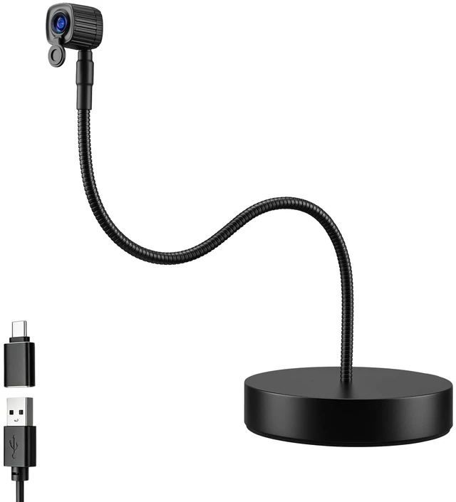 Main image of Uyissykia 4K Center Screen Webcam with Noise Reducing Mic, Adjustable Middle Screen Webcam with USB Type-C/A Adapter, Plug&Play Eye Focus Center Cam for Zoom, Teams, Video Meeting
