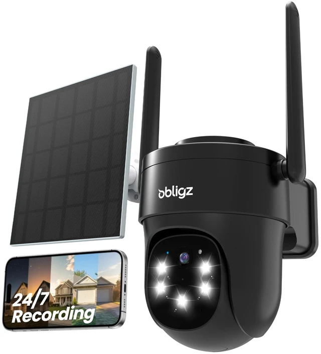 Main image of obligz AOV Security Cameras Wireless Outdoor, 24/7 Continuous Recording