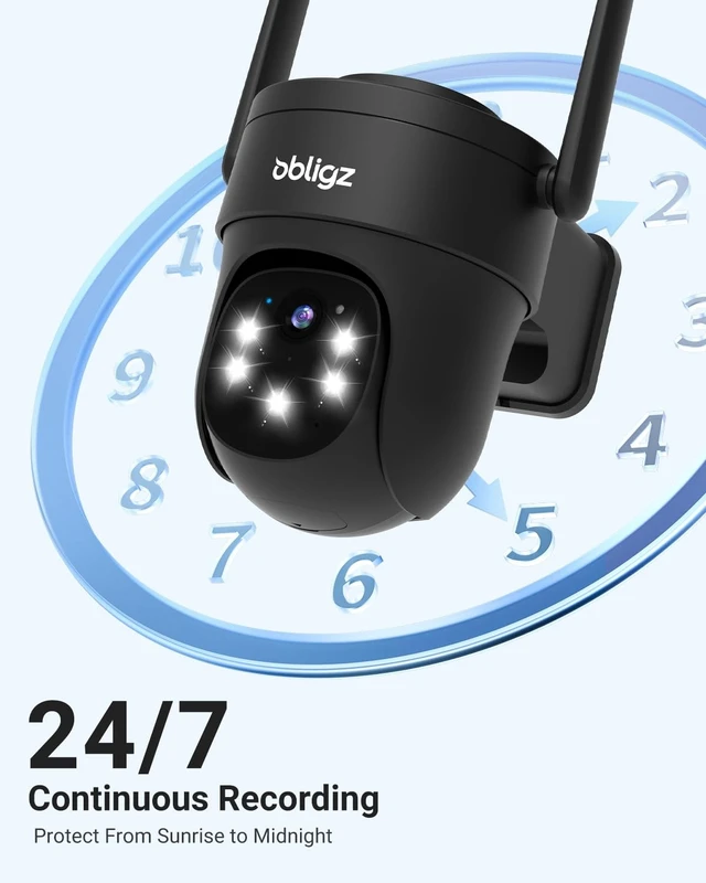 Alt view image 4 of 5 - obligz AOV Security Cameras Wireless Outdoor, 24/7 Continuous Recording