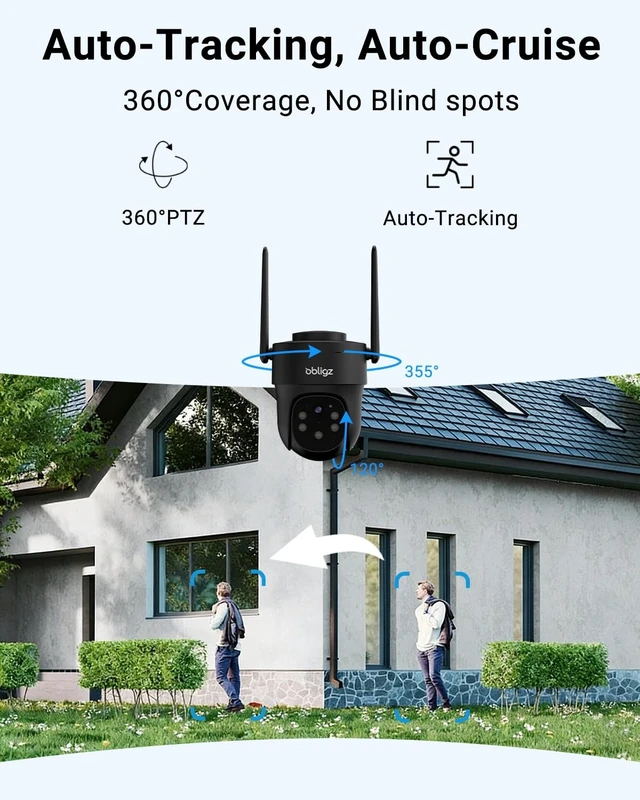 Alt view image 5 of 5 - obligz AOV Security Cameras Wireless Outdoor, 24/7 Continuous Recording
