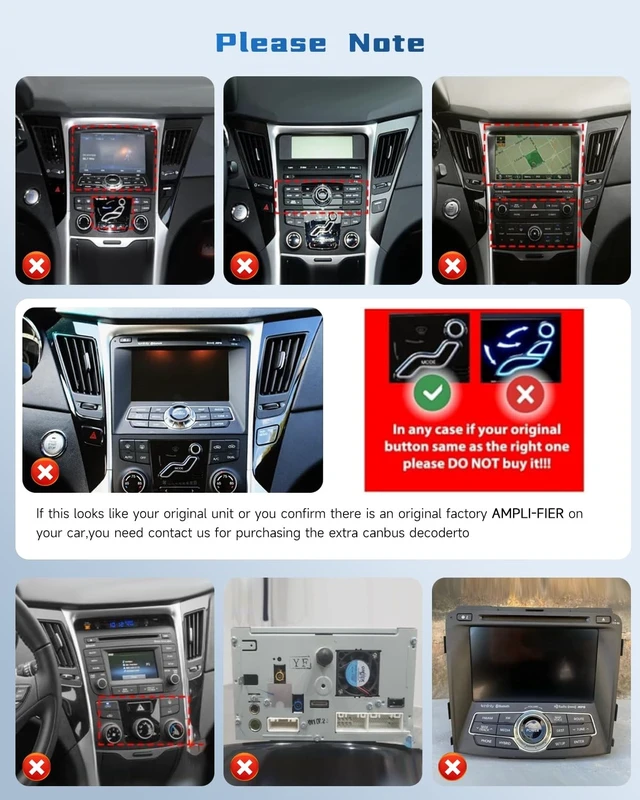 Alt view image 3 of 5 - 9 Inch IPS Touch Screen Double Din Car Stereo for Hyundai Sonata 2010-2014