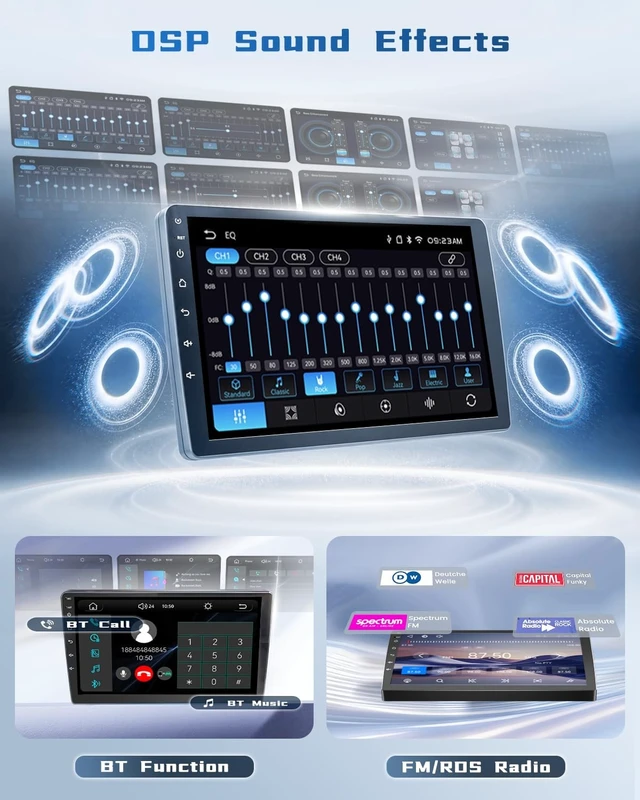 Alt view image 5 of 5 - 9 Inch IPS Touch Screen Double Din Car Stereo for Hyundai Sonata 2010-2014