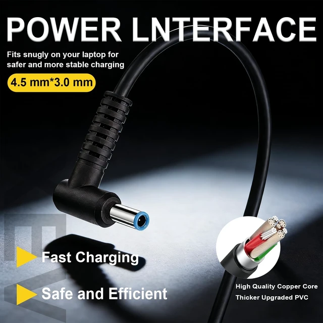 Alt view image 2 of 5 - 230W AC Adapter Laptop Charger Compatible with HP Omen 15 16 17 Omen Max Transcend Victus Gaming 15 16 ZBook Fury 18 16 G1i G9 G10 G11 Blue Tip Computer Power Cord