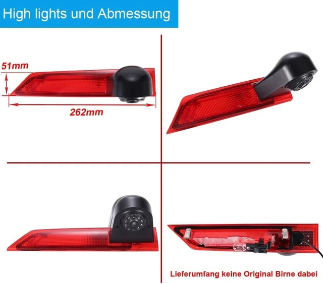 Alt view image 3 of 5 - Car High Mount Brake Light Reversing Camera Backup Camera for Ford Transit Custom 2012-2016