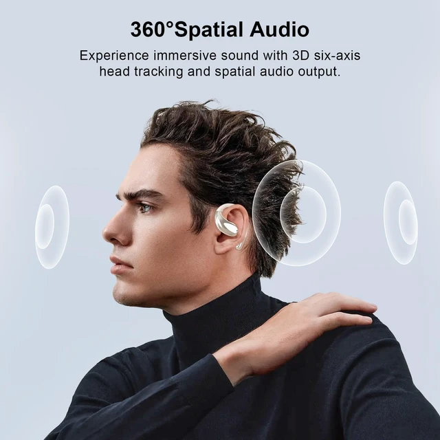 Alt view image 3 of 5 - Open Ear Clip Wireless Earbuds Bone Conduction Headphones,Bluetooth 5.4,Open Ear Design for Running Fitness,IPX7 Waterproof,Built-in Mic Touch Control Operate Ear Hooks /Running/Workout/Fit Cyc
