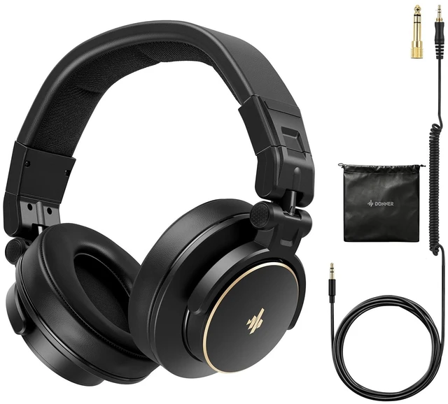 Main image of Donner MH1 Monitor Headphones for Electronic Drum Set, Drummer Headphones for Electric Drum Kit, Wired Audio Isolation Headphones for Recording