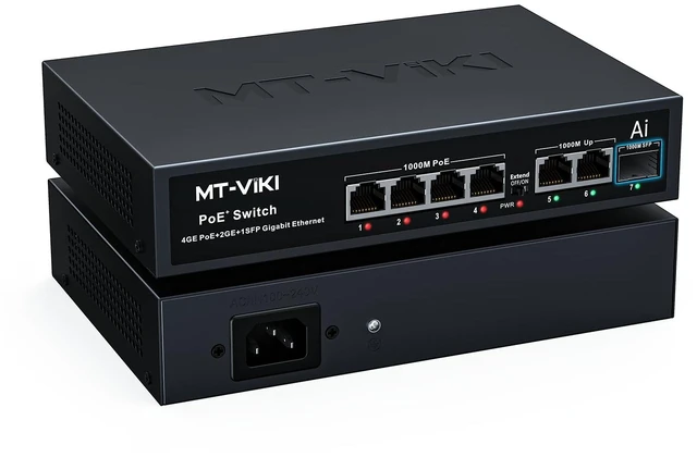 Main image of MT-VIKI Gigabit PoE Switch, 7-Port IEEE 802.3at/af Unmanaged Network Switch
