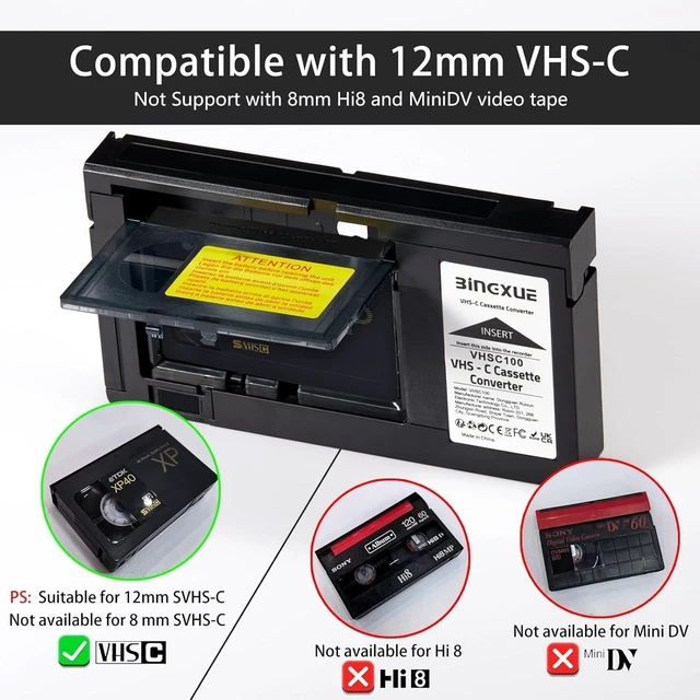 Alt view image 2 of 5 - Bingxue 2026 VHSC Cassette Adapter for Camcorders