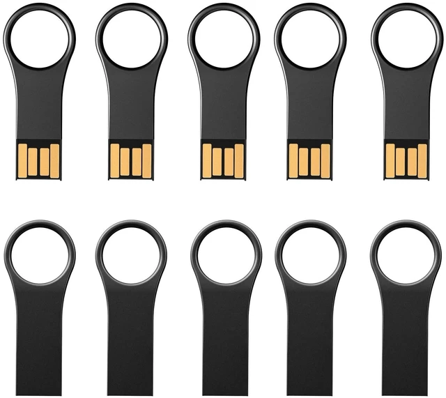 Main image of 10 Pack 16GB USB Flash Drive with Keychains, Metal USB 2.0 Thumb Drives Memory Stick for PC Laptop Computer(10 Packs)