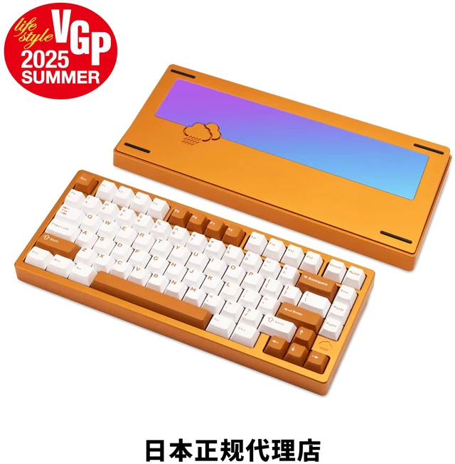 Alt view image 2 of 2 - WOBKEY Rainy75 75% Tri-Mode Mechanical Keyboard, CNC Aluminum Custom Wireless Keyboard, Hot Swappable, VIA Programmable,Cocoa Switch, RGB Backlit,BT/2.4G/Wired for Mac/Win(Pro Orange(Mirrored G