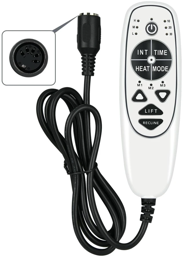 Main image of ZWP 5 Pin Female 9 Button Remote Replacement for Massage Recliner Chair
