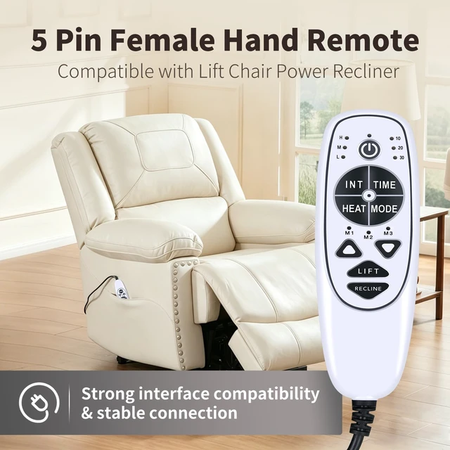 Alt view image 2 of 5 - ZWP 5 Pin Female 9 Button Remote Replacement for Massage Recliner Chair