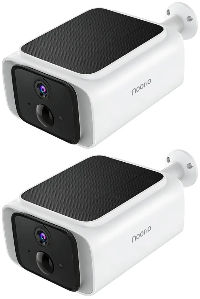 Main image of Noorio 2Pack 2K Solar Security Camera, Wireless Outdoor, Dual-Band Wi-Fi