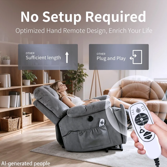 Alt view image 5 of 5 - ZWP 5 Pin Female 9 Button Remote Replacement for Massage Recliner Chair