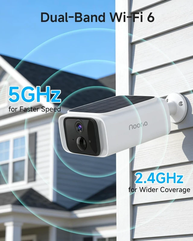 Alt view image 4 of 5 - Noorio 2Pack 2K Solar Security Camera, Wireless Outdoor, Dual-Band Wi-Fi