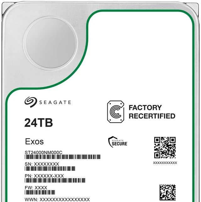 Alt view image 2 of 5 - Seagate Exos X24 ST24000NM000C 24TB 7200RPM SATA 6Gb/s 512MB Cache CMR 3.5-Inch Enterprise Hard Drive