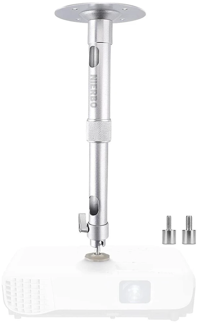Main image of NIERBO Universal Projector Wall Ceiling Mount Hanger 360 Rotatable Head with Extendable Length 11.8 Inch to 19.7 Inch Mounting Bracket