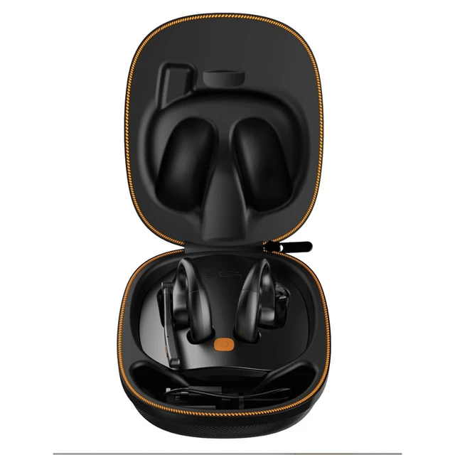 Alt view image 2 of 5 - EKSAtelecom S30 Bluetooth Open-Ear Air-Conduction Headset with Microphone, True Wireless with Charging Case, Black