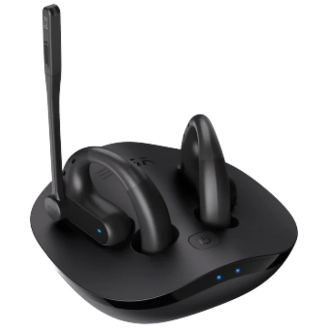 Alt view image 5 of 5 - EKSAtelecom S30 Bluetooth Open-Ear Air-Conduction Headset with Microphone, True Wireless with Charging Case, Black