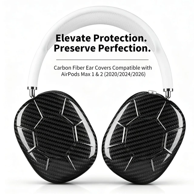 Alt view image 2 of 5 - Carbon Zone Ear Covers Compatible with AirPods Max 1/2 (2020/2024/2026)