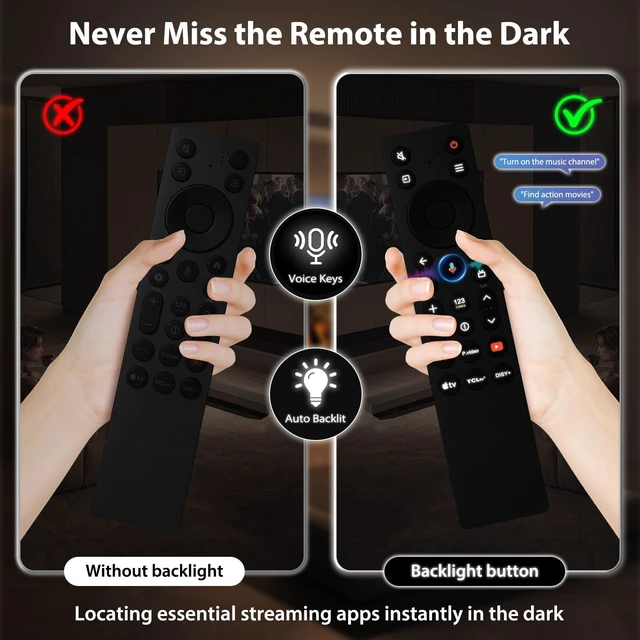 Alt view image 2 of 5 - Replacement Backlit Voice Control for TCL Google TV Remote, RC923A FMB1