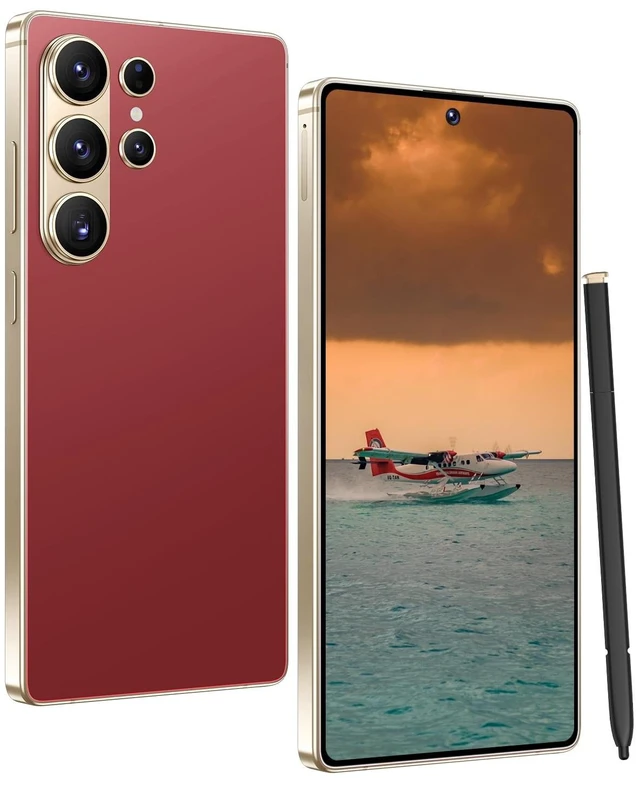 Main image of Nawfait 26 Ultra 16+1TB Smartphone -6.99-inch Display, Built-in Pen,Android 15, 7000mAh Battery, 68MP+108MP Dual Camera/Dual SIM/Fingerprint Lock/Face (Burgundy)