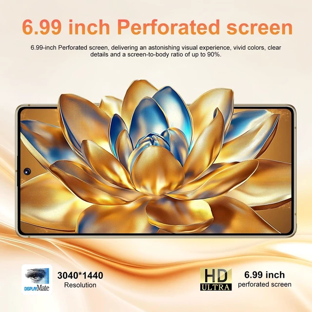 Alt view image 2 of 5 - Nawfait 26 Ultra 16+1TB Smartphone -6.99-inch Display, Built-in Pen,Android 15, 7000mAh Battery, 68MP+108MP Dual Camera/Dual SIM/Fingerprint Lock/Face (Burgundy)