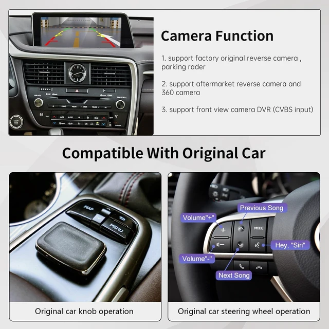 Alt view image 4 of 5 - Road Top Wireless CarPlay for Lexus with Small Touchpad/Joystick
