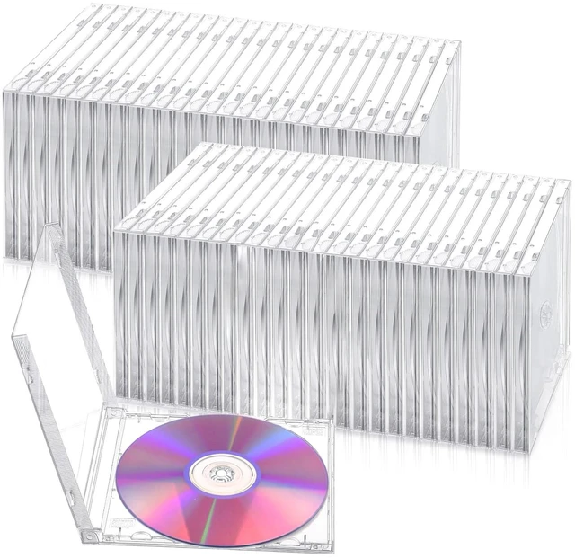 Main image of 25 Pack 10.4 mm Clear CD Jewel Cases, Standard Single Disc