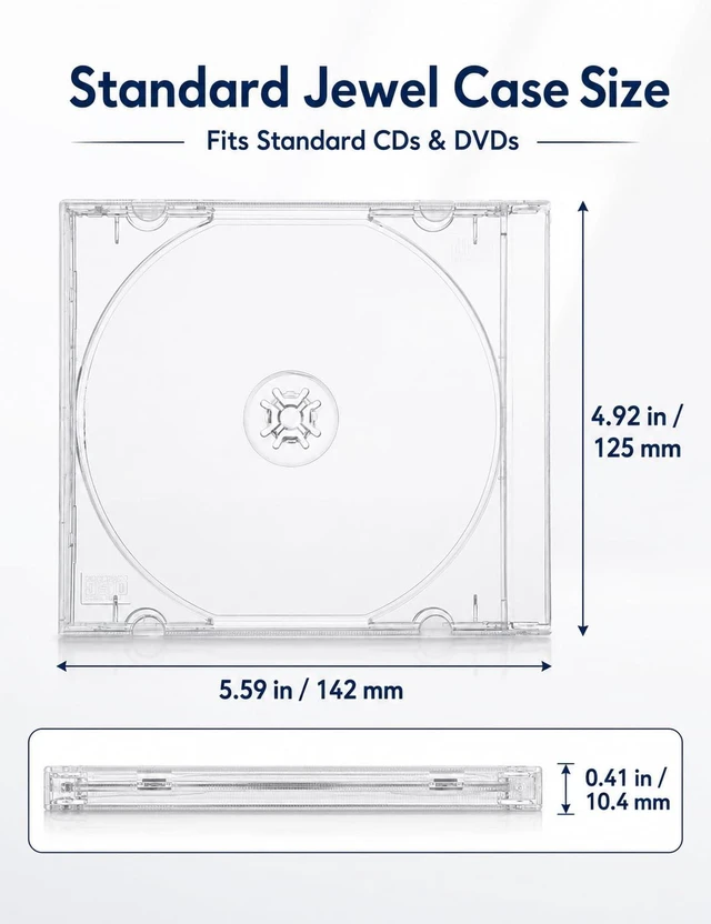 Alt view image 3 of 5 - 25 Pack 10.4 mm Clear CD Jewel Cases, Standard Single Disc