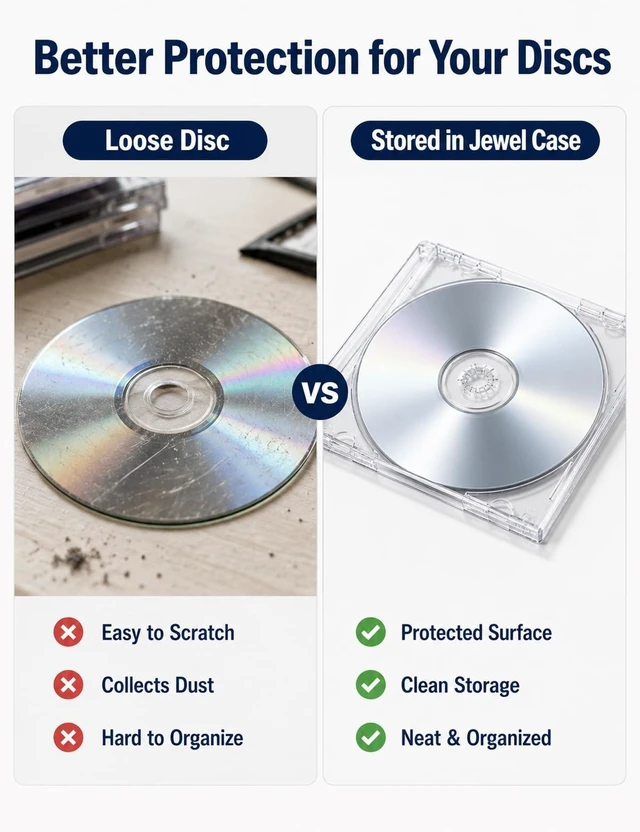 Alt view image 5 of 5 - 25 Pack 10.4 mm Clear CD Jewel Cases, Standard Single Disc