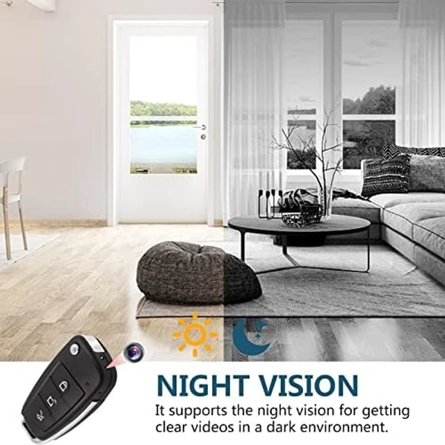 Alt view image 2 of 5 - FUXGZ Hidden Car Key Camera, Mini Spy Camera, Discreet Nanny Cam 1080P HD