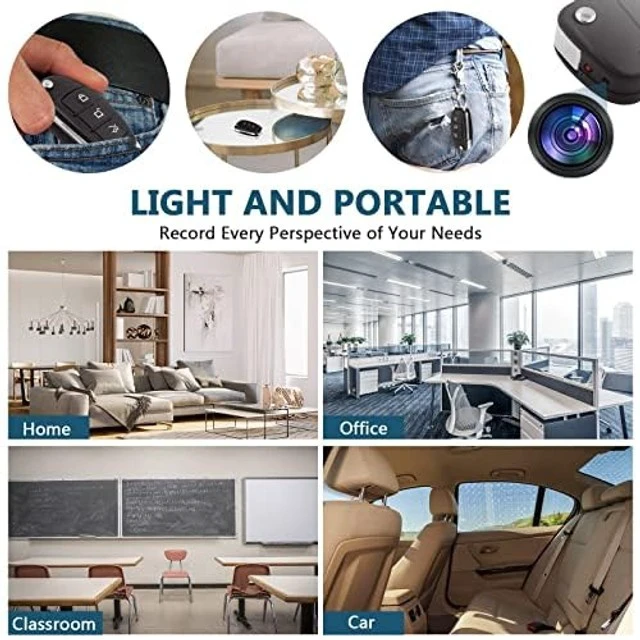Alt view image 3 of 5 - FUXGZ Hidden Car Key Camera, Mini Spy Camera, Discreet Nanny Cam 1080P HD