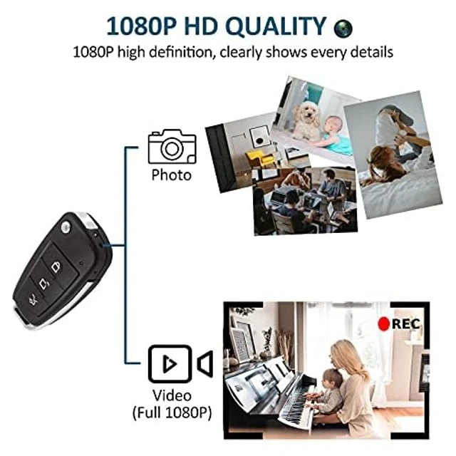 Alt view image 4 of 5 - FUXGZ Hidden Car Key Camera, Mini Spy Camera, Discreet Nanny Cam 1080P HD