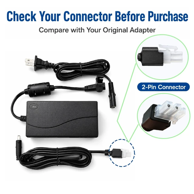 Alt view image 4 of 5 - MSMJSFA 29V 2A Standing Desk Replacement Cord, 2-Pin Adapter for Claiks