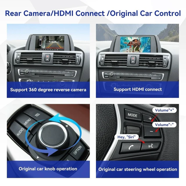 Alt view image 3 of 5 - SNATEEN Wireless Carplay Android Auto Decoder for BMW NBT System 3 4 5 6 7 Series X1 X3 X4 X5 X6 2012-2016, Support Mirrorlink, GPS/Navigation, Rear View Camera